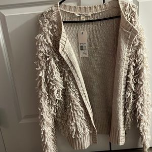 Roxy looped cream sweater new with tags
